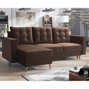 Kinyitható ülőgarnitúra, barna, balos, BLEKY ROH