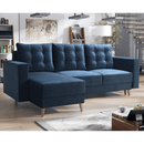 Kinyitható ülőgarnitúra, kék, balos, BLEKY ROH