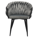 Étkezőszék, sötétszürke Velvet szövet/fekete, BLER