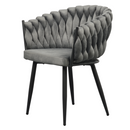 Étkezőszék, sötétszürke Velvet szövet/fekete, BLER