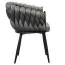 Étkezőszék, sötétszürke Velvet szövet/fekete, BLER