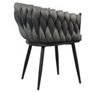 Étkezőszék, sötétszürke Velvet szövet/fekete, BLER