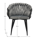 Étkezőszék, sötétszürke Velvet szövet/fekete, BLER