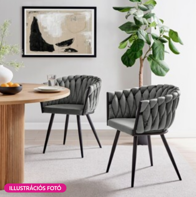Étkezőszék, sötétszürke Velvet szövet/fekete, BLER