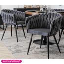 Étkezőszék, sötétszürke Velvet szövet/fekete, BLER