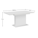 Kihúzható étkezőasztal, fehér, 160-200x90 cm, BOBA