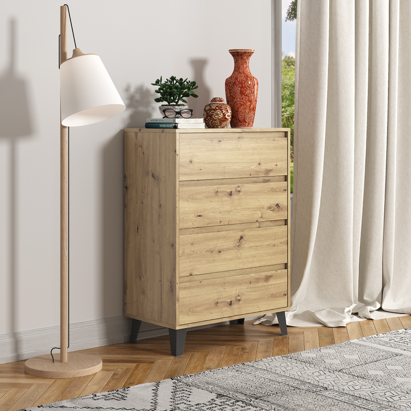 Komód, artisan tölgy, BOGAN NEW 4S70