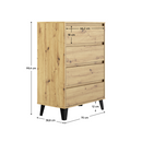 Komód, artisan tölgy, BOGAN NEW 4S70