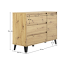 Komód, artisan tölgy, BOGAN NEW 1D3S