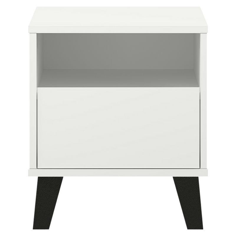 Éjjeliszekrény, fehér, BOGAN NEW 1S