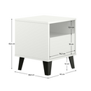 Éjjeliszekrény, fehér, BOGAN NEW 1S