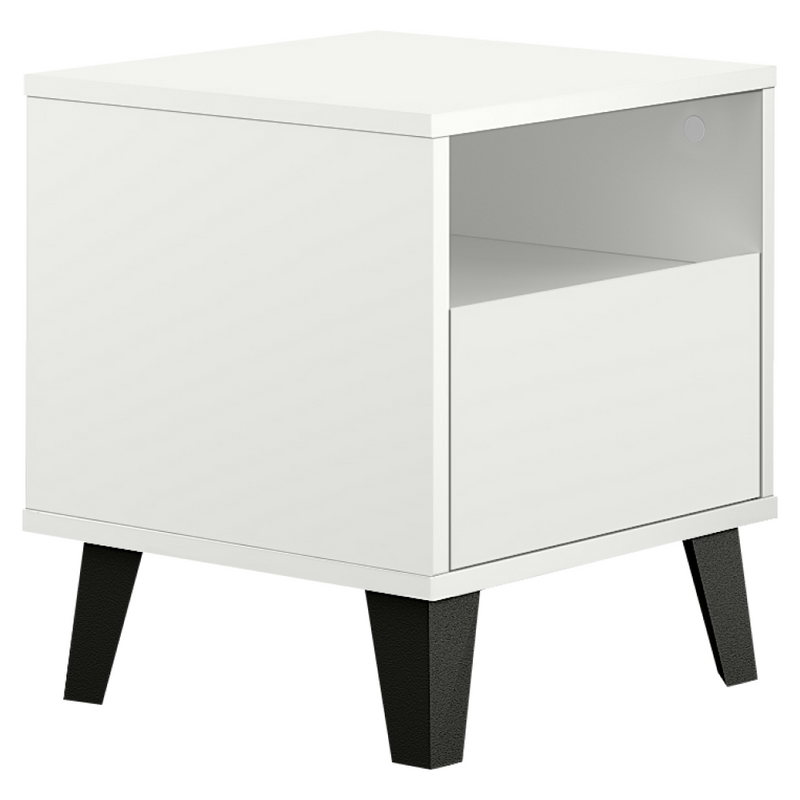 Éjjeliszekrény, fehér, BOGAN NEW 1S