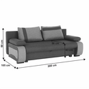 Kanapé, sötétszürke/világosszürke, BOLIVIA