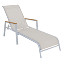 Kerti nyugágy, fehér acél/tölgy, BONTO