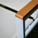 Kerti nyugágy, fehér acél/tölgy, BONTO