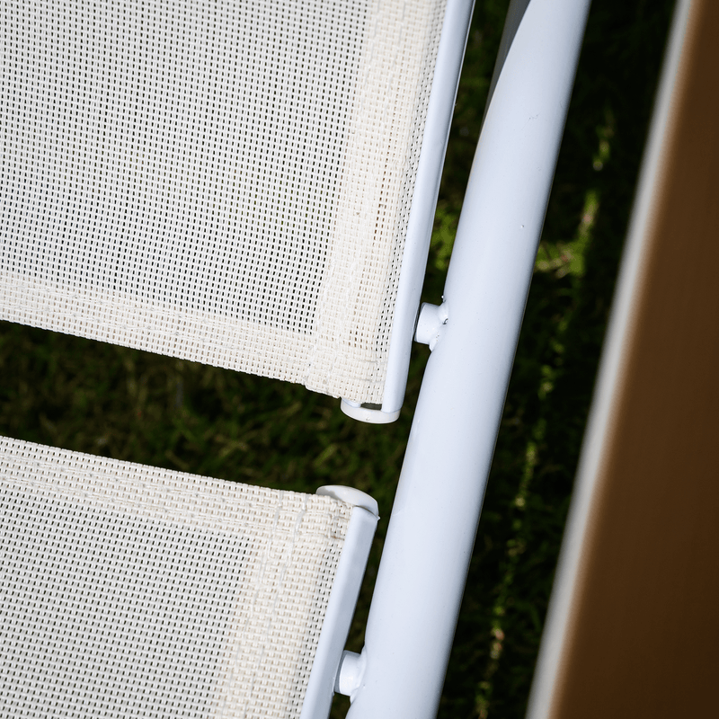 Kerti nyugágy, fehér acél/tölgy, BONTO