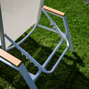 Kerti nyugágy, fehér acél/tölgy, BONTO