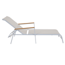 Kerti nyugágy, fehér acél/tölgy, BONTO