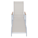 Kerti nyugágy, fehér acél/tölgy, BONTO