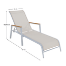 Kerti nyugágy, fehér acél/tölgy, BONTO