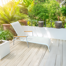 Kerti nyugágy, fehér acél/tölgy, BONTO