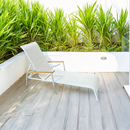 Kerti nyugágy, fehér acél/tölgy, BONTO