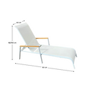 Kerti nyugágy, fehér acél/tölgy, BONTO