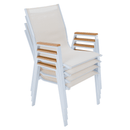 Kerti rakásolható szék, fehér acél/tölgy, BONTO