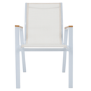 Kerti rakásolható szék, fehér acél/tölgy, BONTO