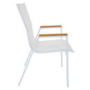 Kerti rakásolható szék, fehér acél/tölgy, BONTO