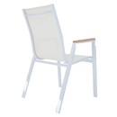 Kerti rakásolható szék, fehér acél/tölgy, BONTO