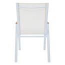 Kerti rakásolható szék, fehér acél/tölgy, BONTO