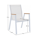 Kerti rakásolható szék, fehér acél/tölgy, BONTO