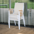 Kerti rakásolható szék, fehér acél/tölgy, BONTO