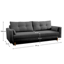 Kihúzható kanapé, szürke, BONYK