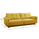 Kihúzható kanapé, sárga, BONYK