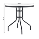 Étkezőasztal, fekete acél/edzett üveg, BORGEN TYP 2