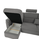 Ülőgarnitúra U alakban, szövet szürke, balos, BORN U