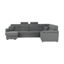 Ülőgarnitúra U alakban, szövet szürke, balos, BORN U