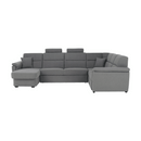 Ülőgarnitúra U alakban, szövet szürke, balos, BORN U