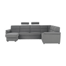 Ülőgarnitúra U alakban, szövet szürke, balos, BORN U