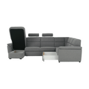 Ülőgarnitúra U alakban, szövet szürke, balos, BORN U