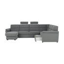 Ülőgarnitúra U alakban, szövet szürke, balos, BORN U