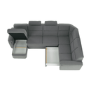 Ülőgarnitúra U alakban, szövet szürke, balos, BORN U