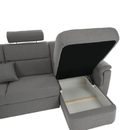 Ülőgarnitúra U alakban, szövet szürke, jobbos, BORN U
