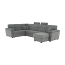 Ülőgarnitúra U alakban, szövet szürke, jobbos, BORN U