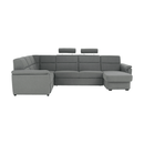 Ülőgarnitúra U alakban, szövet szürke, jobbos, BORN U