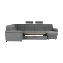 Ülőgarnitúra U alakban, szövet szürke, jobbos, BORN U