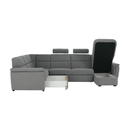 Ülőgarnitúra U alakban, szövet szürke, jobbos, BORN U