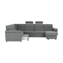 Ülőgarnitúra U alakban, szövet szürke, jobbos, BORN U